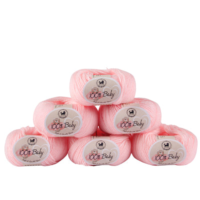Baby  Yarn  pack of 6 (25gms x 6) 150 gram- Baby Pink