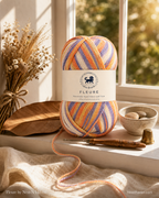 Fleure Yarn  – Lightweight Knitting & Crochet acrylic Yarn , 100 grams  | Nest-N Haven | Shade - Sunrise Sundae