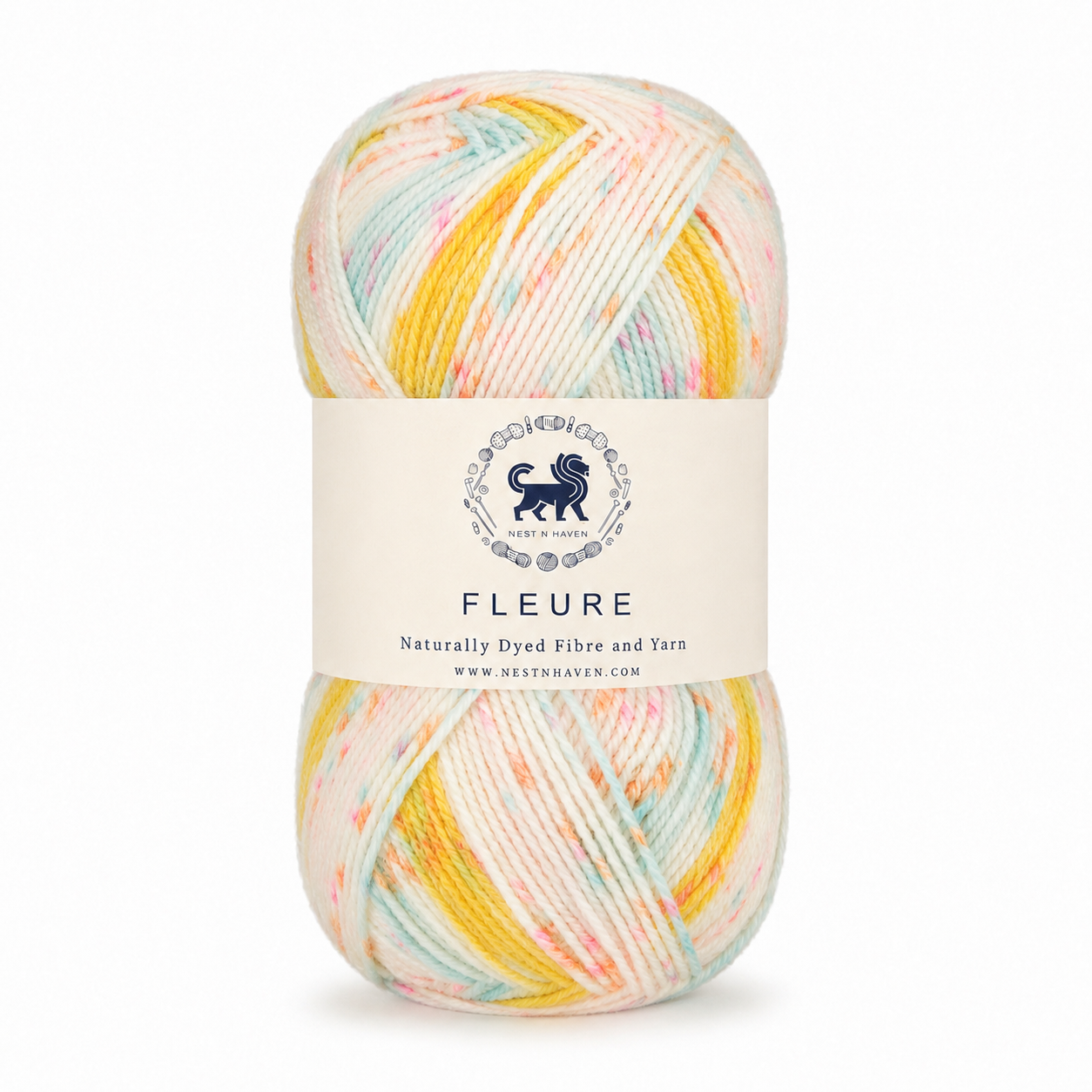 Fleure Yarn SE  – Lightweight Knitting & Crochet acrylic Yarn , 100 grams  | Nest-N Haven | Shade - Lemon Confetti