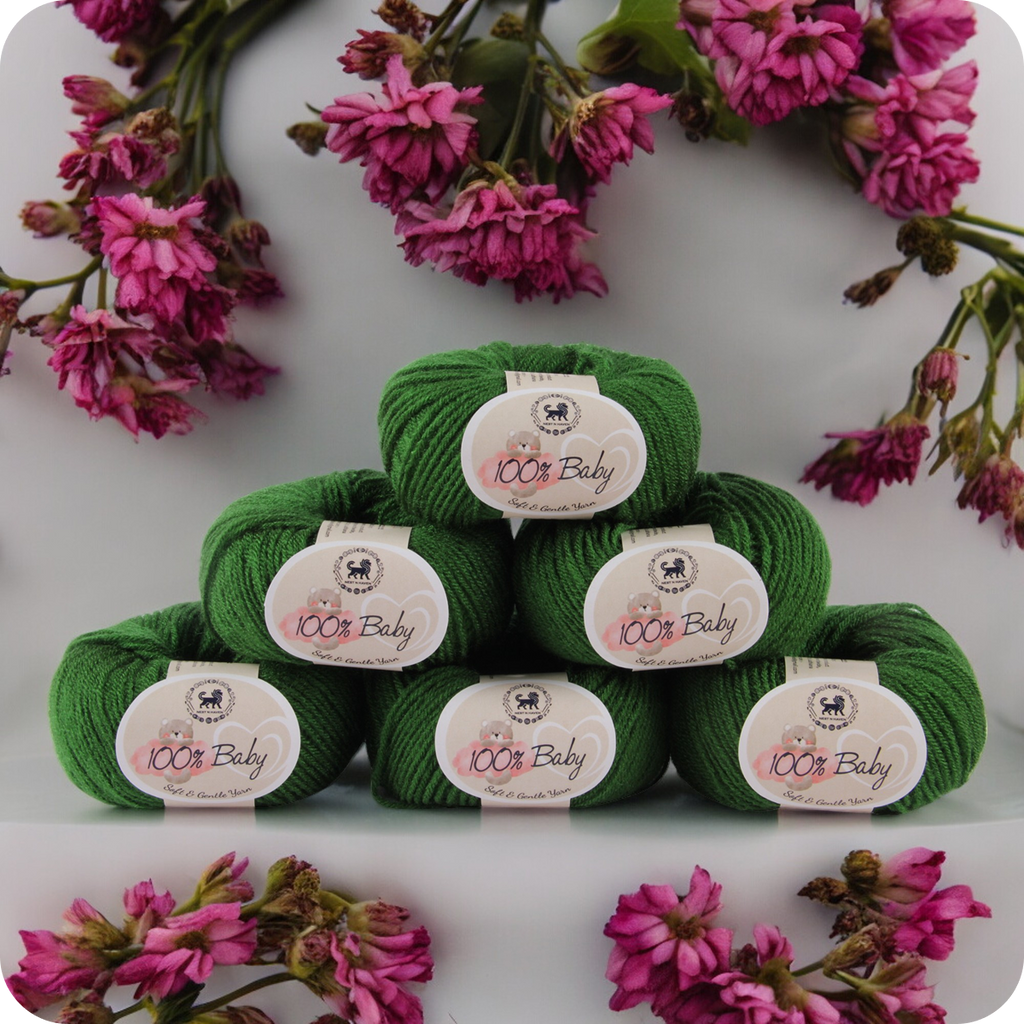 Baby  Yarn  pack of 6 (25gms x 6) 150 gram -  Bottle Green
