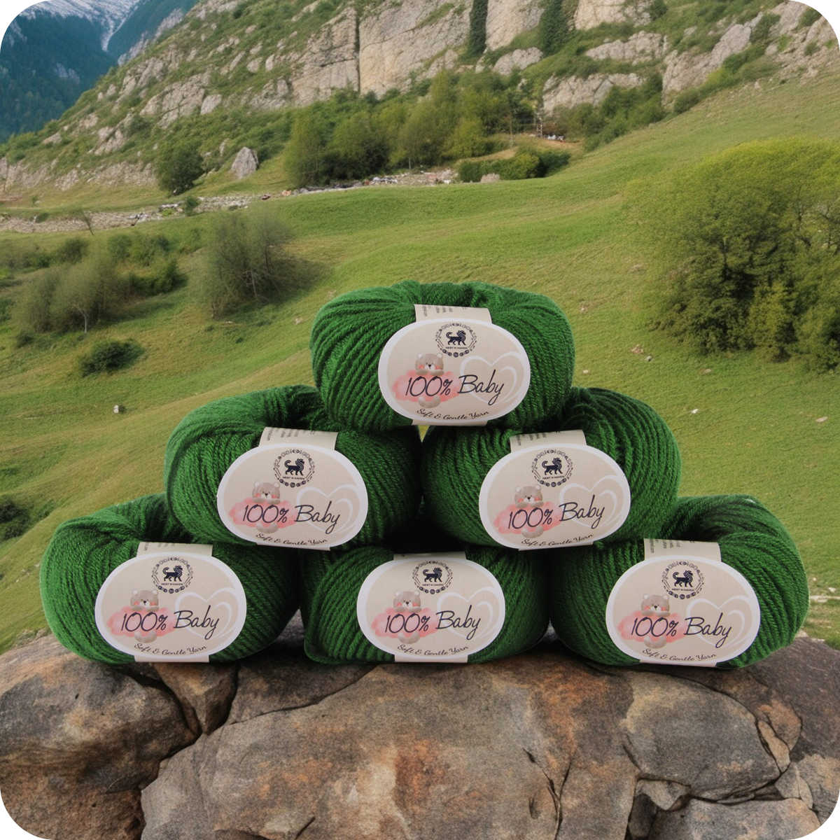 Baby  Yarn  pack of 6 (25gms x 6) 150 gram -  Bottle Green