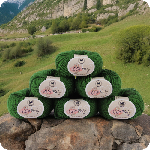 Baby  Yarn  pack of 6 (25gms x 6) 150 gram -  Bottle Green