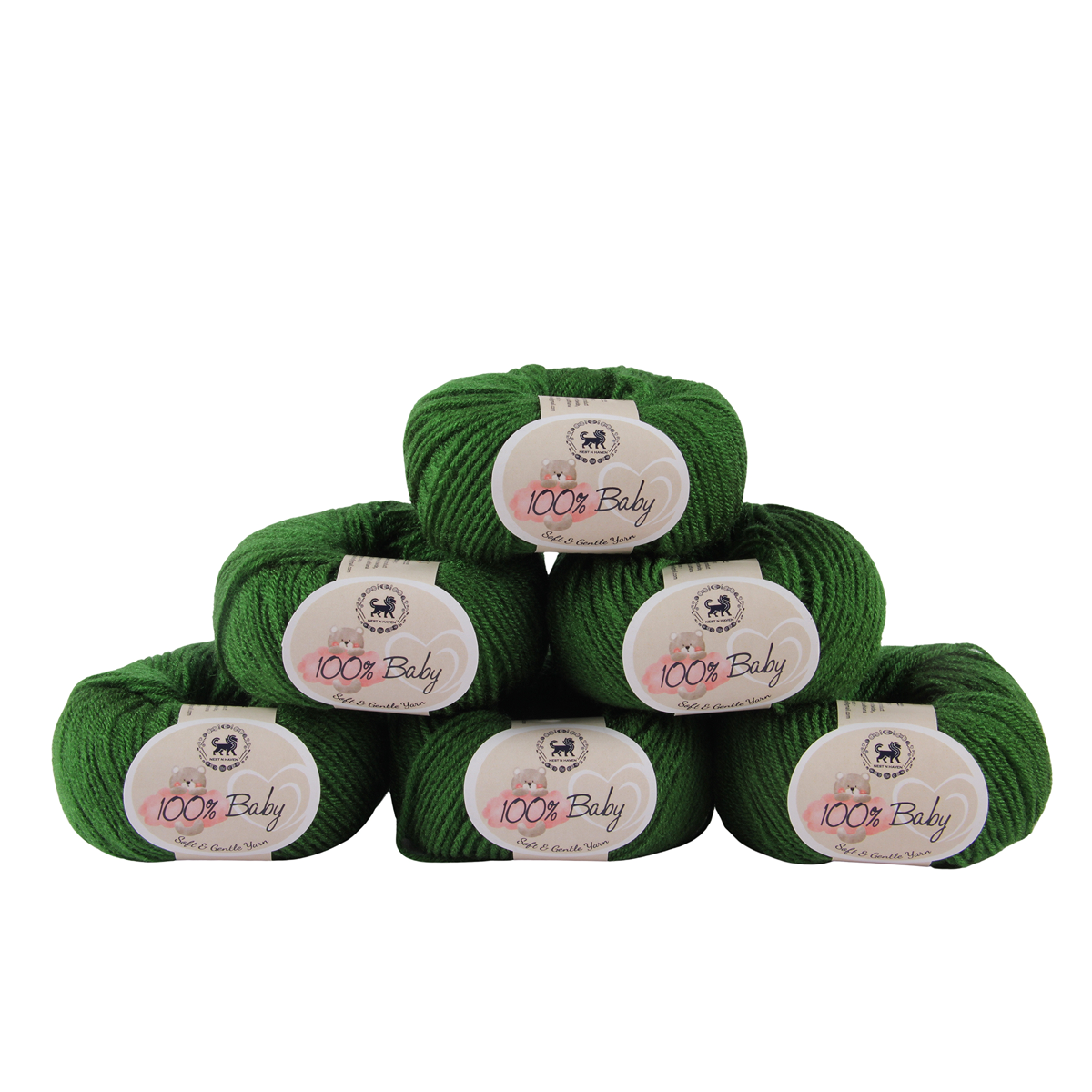 Baby  Yarn  pack of 6 (25gms x 6) 150 gram- Bottle Green