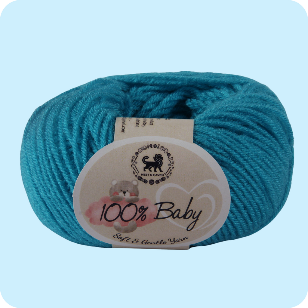 Baby  Yarn  pack of 6 (25gms x 6) 150 gram -  Bright Blue