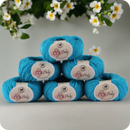 Baby  Yarn  pack of 6 (25gms x 6) 150 gram -  Bright Blue
