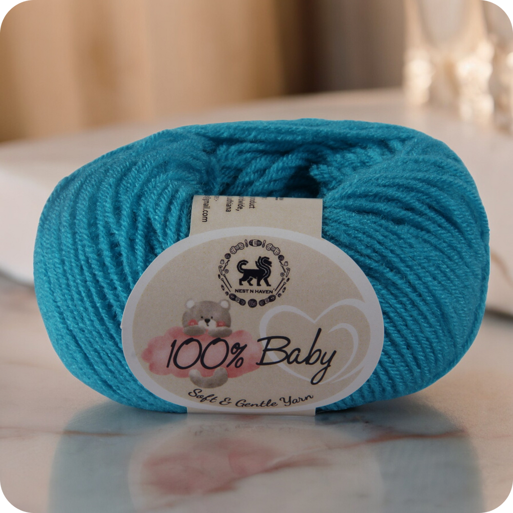 Baby  Yarn  pack of 6 (25gms x 6) 150 gram -  Bright Blue