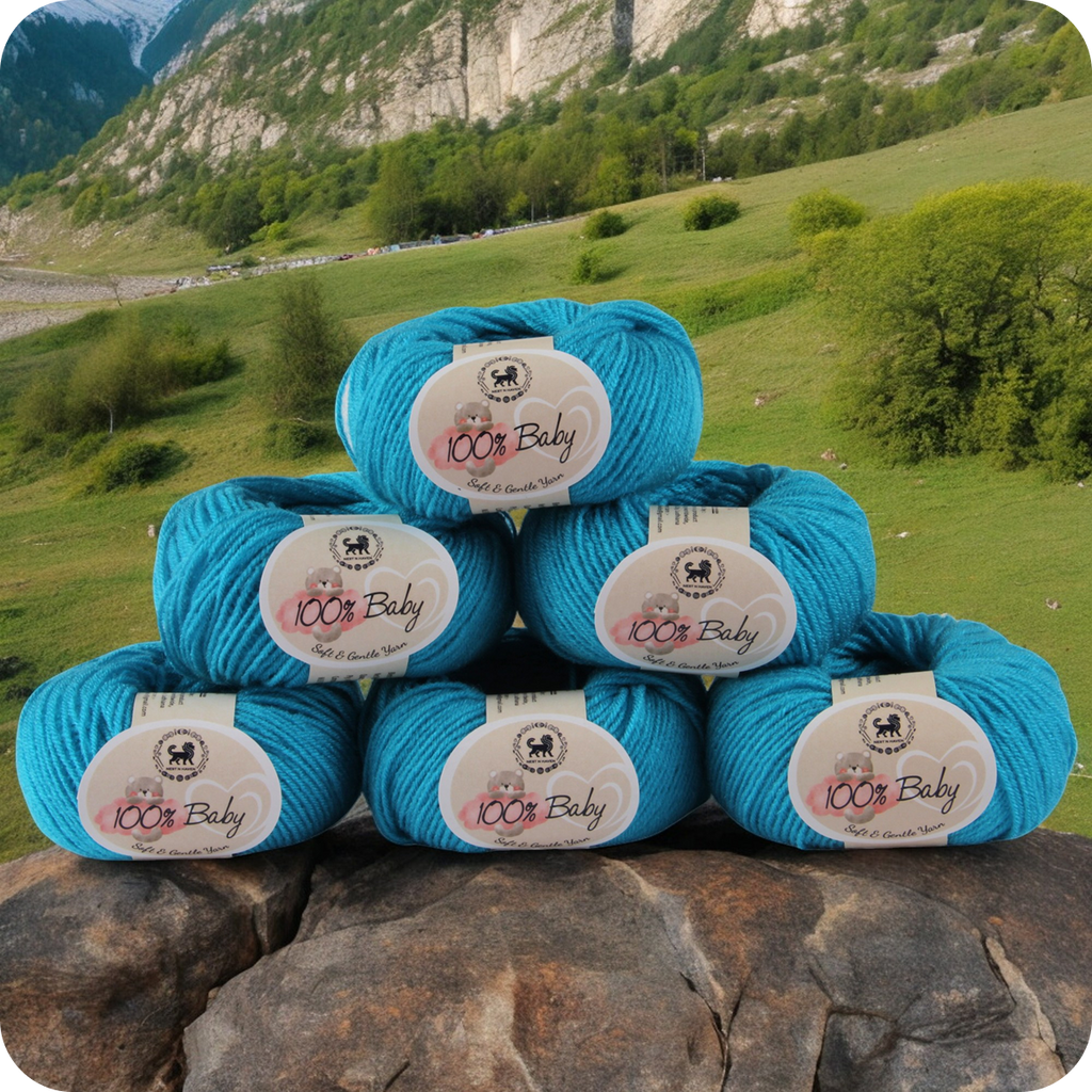 Baby  Yarn  pack of 6 (25gms x 6) 150 gram -  Bright Blue