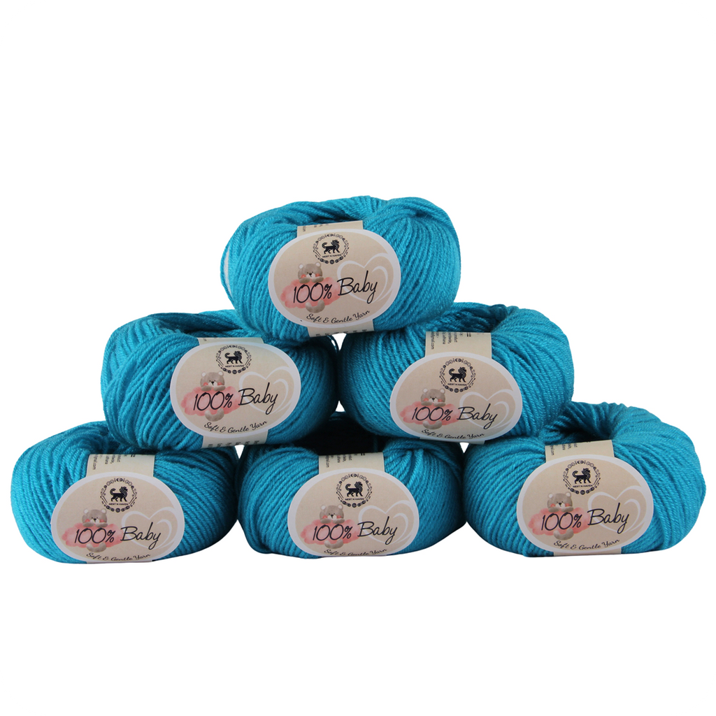 Baby  Yarn  pack of 6 (25gms x 6) 150 gram - Bright Blue