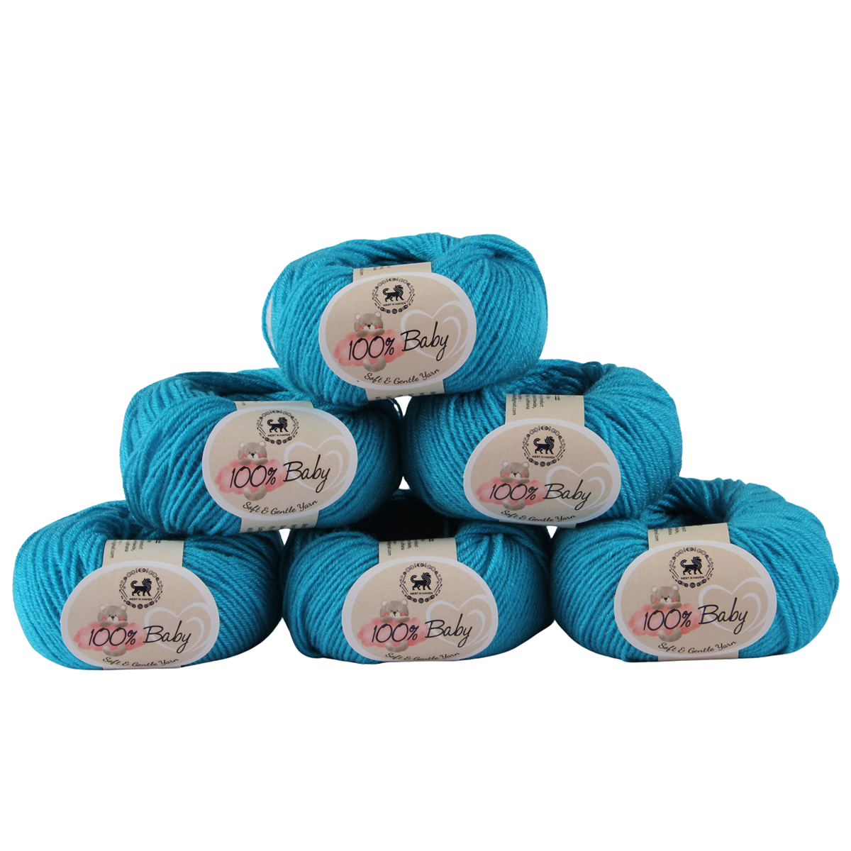 Baby  Yarn  pack of 6 (25gms x 6) 150 gram - Bright Blue