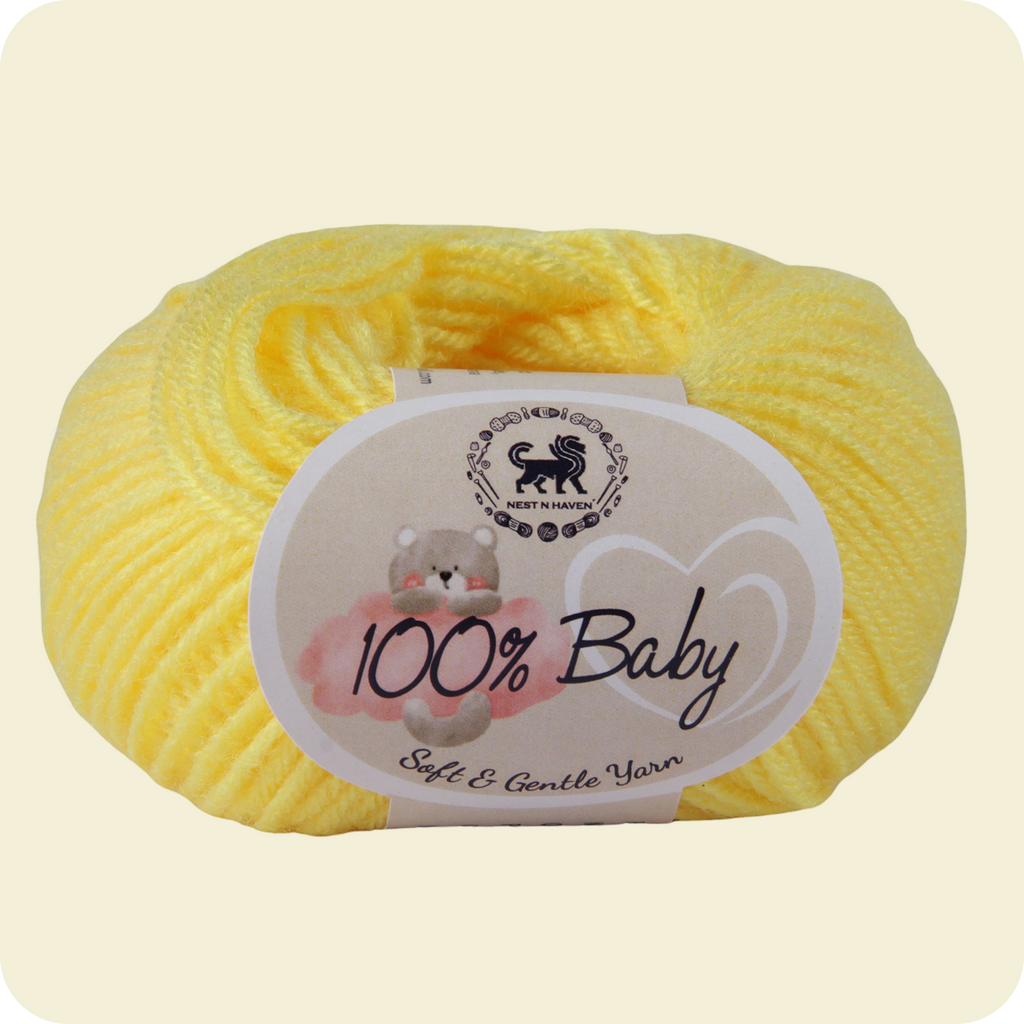 Baby  Yarn  pack of 6 (25gms x 6) 150 gram -  Bright Yellow