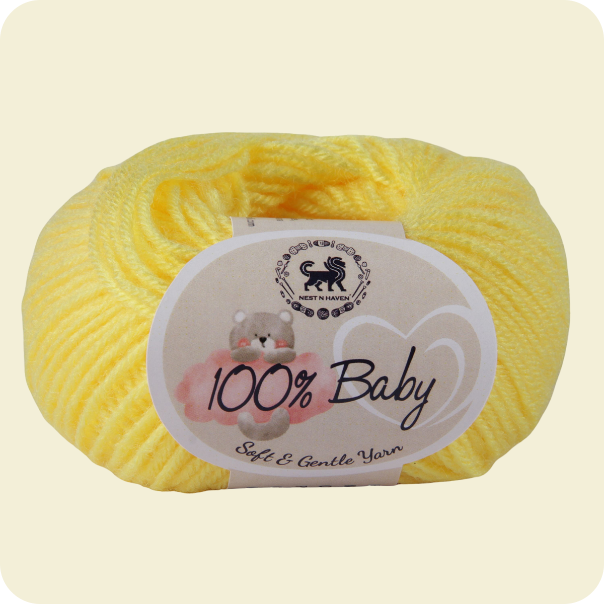Baby  Yarn  pack of 6 (25gms x 6) 150 gram -  Bright Yellow