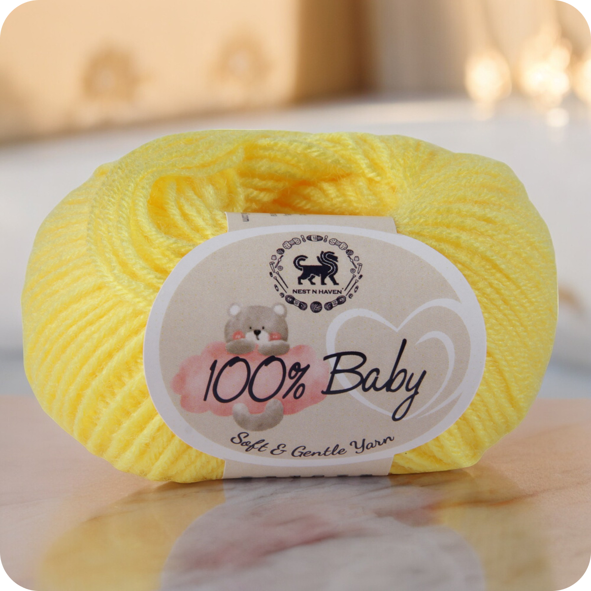 Baby  Yarn  pack of 6 (25gms x 6) 150 gram -  Bright Yellow