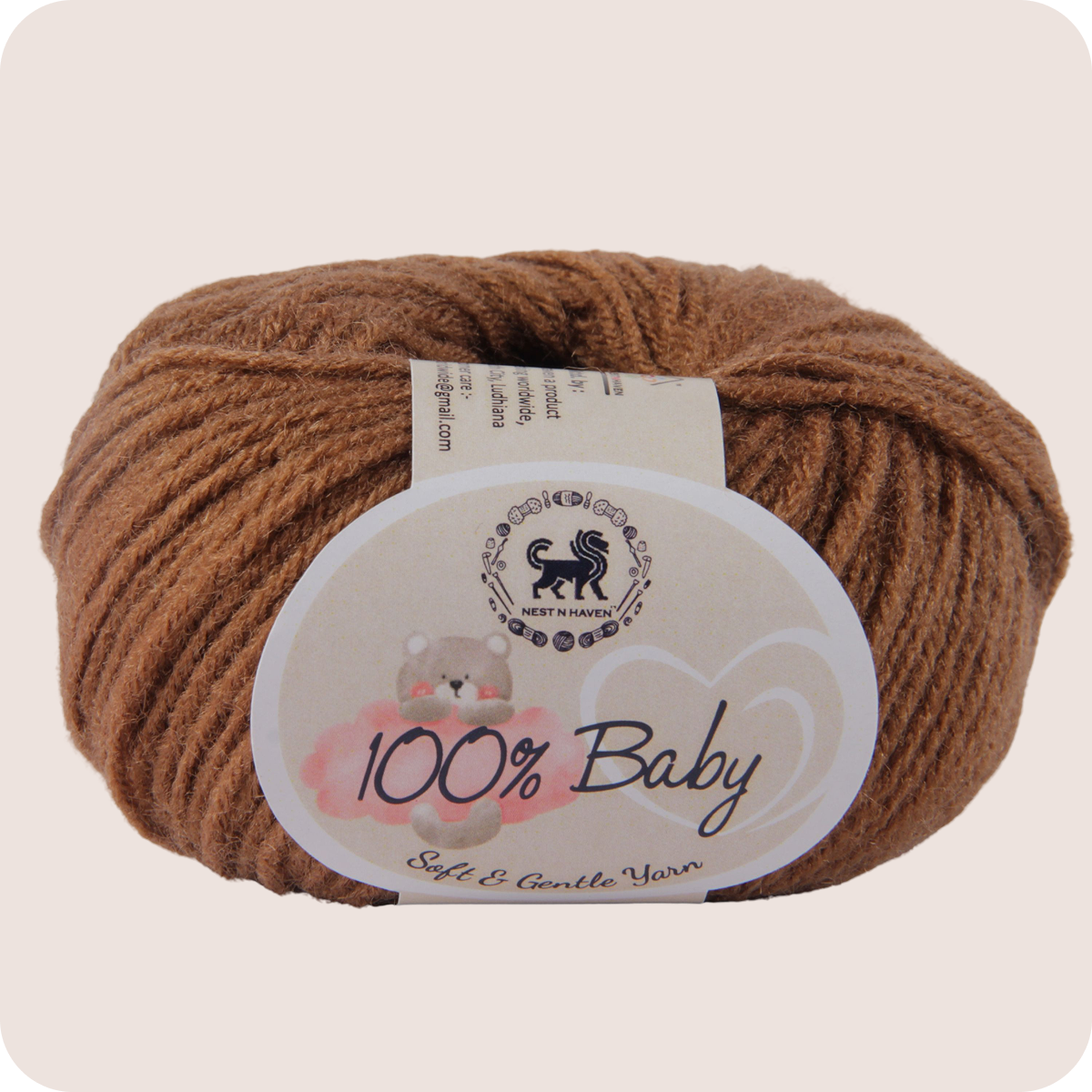 Baby  Yarn  pack of 6 (25gms x 6) 150 gram -  Brown