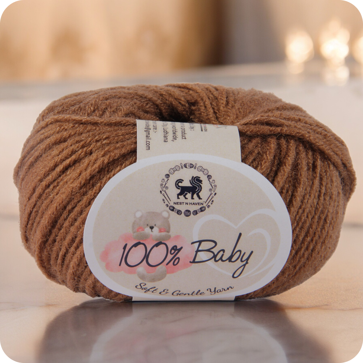 Baby  Yarn  pack of 6 (25gms x 6) 150 gram -  Brown