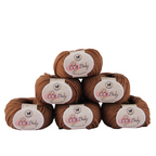 Baby  Yarn  pack of 6 (25gms x 6) 150 gram - Brown