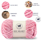 Ice Velvet Yarn, Chenille Supersoft Hand Knitting yarn Ball: (100 Gram) Baby Pink