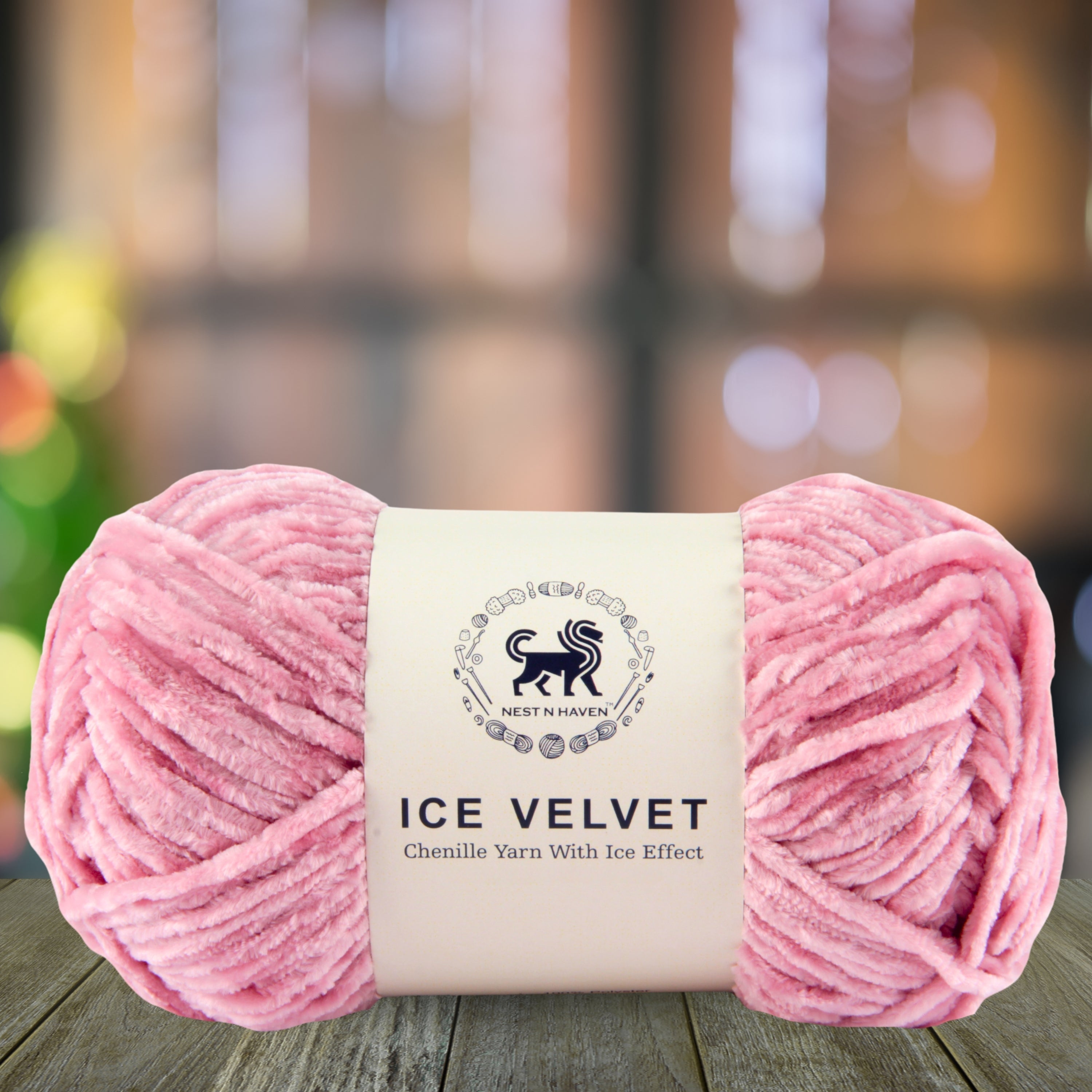 Ice Velvet Yarn, Chenille Supersoft Hand Knitting yarn Ball: (100 Gram) Baby Pink