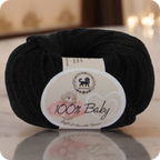 Baby  Yarn  pack of 6 (25gms x 6) 150 gram -  Black