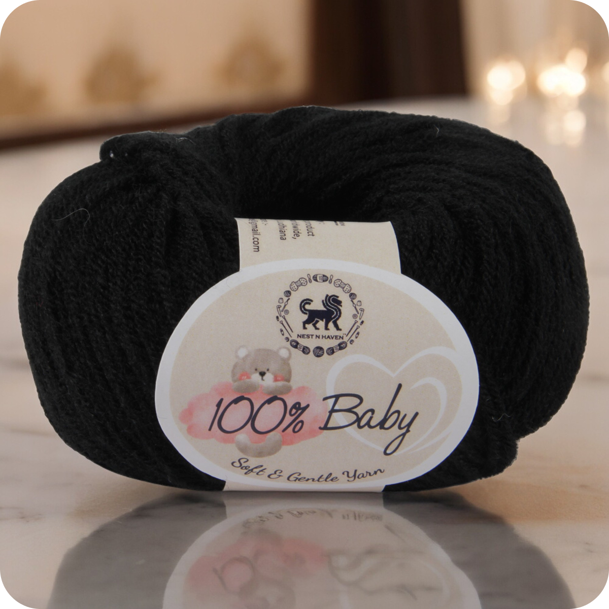 Baby  Yarn  pack of 6 (25gms x 6) 150 gram -  Black