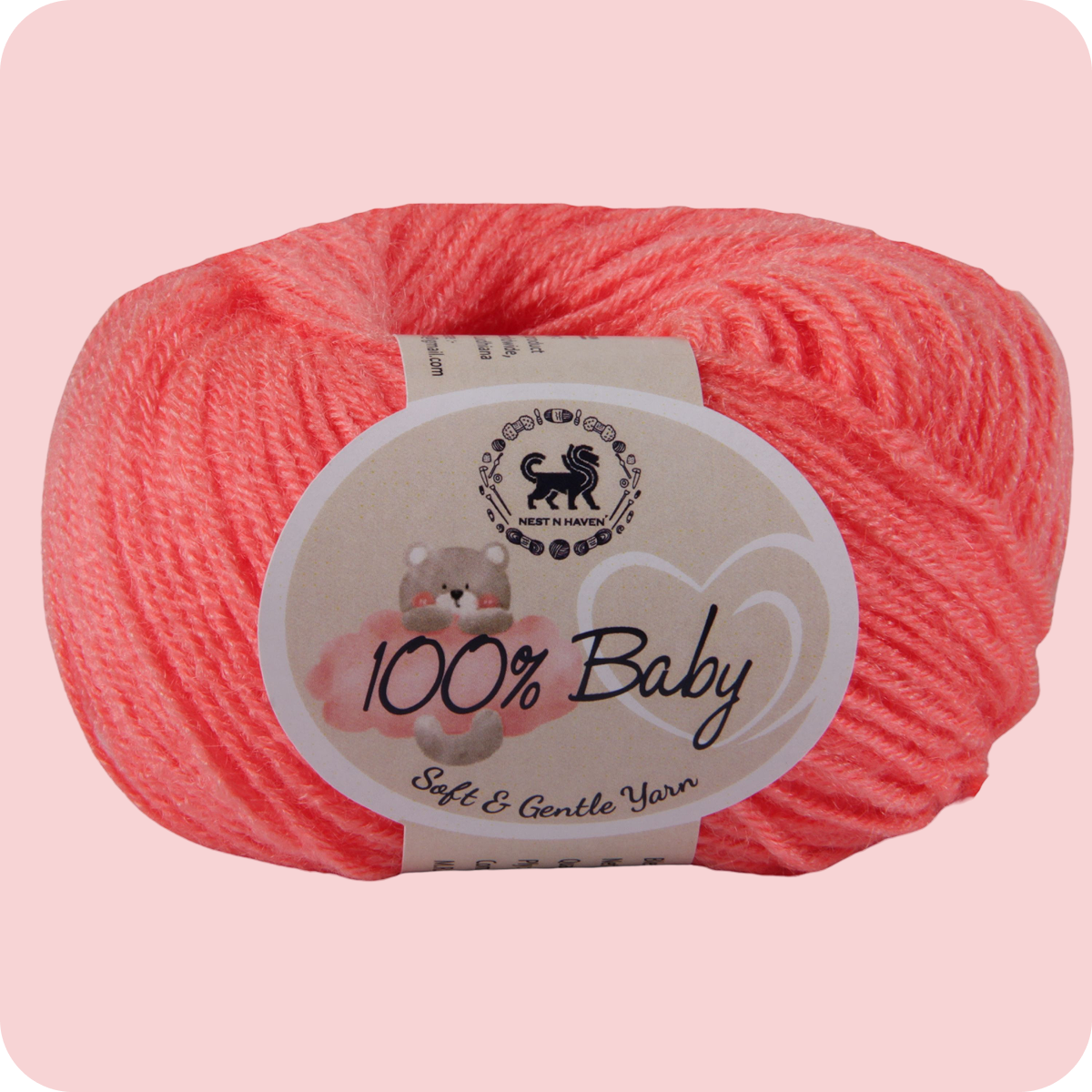 Baby  Yarn  pack of 6 (25gms x 6) 150 gram -  Coral