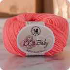 Baby  Yarn  pack of 6 (25gms x 6) 150 gram -  Coral