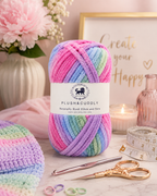 Plush & Cuddly Yarn – Super Soft Knitting  Multi Colour Yarn Ball Suitable for Craft, Babywear, Baby Blankets, 5 Bulky | Nest-N Haven| Shade no- 10