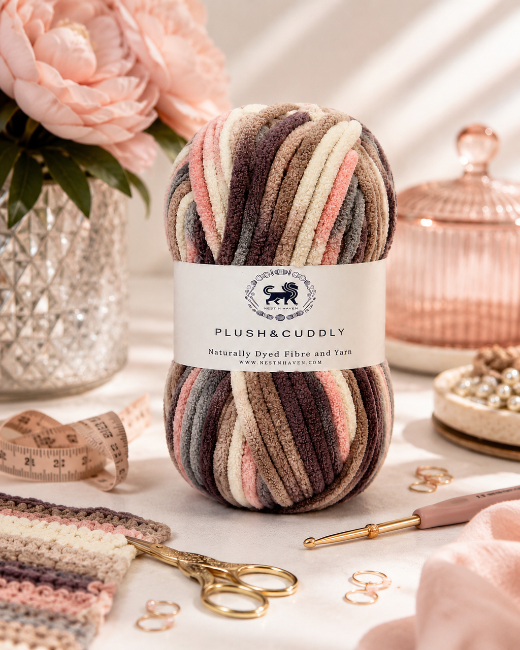 Plush & Cuddly Yarn – Super Soft Knitting  Multi Colour Yarn Ball Suitable for Craft, Babywear, Baby Blankets, 5 Bulky | Nest-N Haven| Shade no- 3