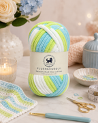 Plush & Cuddly Yarn – Super Soft Knitting  Multi Colour Yarn Ball Suitable for Craft, Babywear, Baby Blankets, 5 Bulky | Nest-N Haven| Shade no- 1