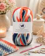 Plush & Cuddly Yarn – Super Soft Knitting  Multi Colour Yarn Ball Suitable for Craft, Babywear, Baby Blankets, 5 Bulky | Nest-N Haven| Shade no- 24