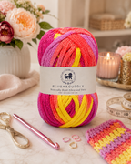 Plush & Cuddly Yarn – Super Soft Knitting  Multi Colour Yarn Ball Suitable for Craft, Babywear, Baby Blankets, 5 Bulky | Nest-N Haven| Shade no- 2