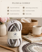 Plush & Cuddly Yarn – Super Soft Knitting  Multi Colour Yarn Ball Suitable for Craft, Babywear, Baby Blankets, 5 Bulky | Nest-N Haven| Shade no- 14