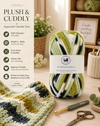 Plush & Cuddly Yarn – Super Soft Knitting  Multi Colour Yarn Ball Suitable for Craft, Babywear, Baby Blankets, 5 Bulky | Nest-N Haven| Shade no- 22