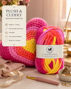 Plush & Cuddly Yarn – Super Soft Knitting  Multi Colour Yarn Ball Suitable for Craft, Babywear, Baby Blankets, 5 Bulky | Nest-N Haven| Shade no- 2