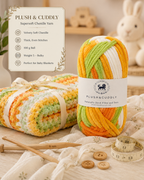 Plush & Cuddly Yarn – Super Soft Knitting  Multi Colour Yarn Ball Suitable for Craft, Babywear, Baby Blankets, 5 Bulky | Nest-N Haven| Shade no- 21