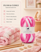 Plush & Cuddly Yarn – Super Soft Knitting  Multi Colour Yarn Ball Suitable for Craft, Babywear, Baby Blankets, 5 Bulky | Nest-N Haven| Shade no- 6