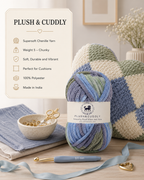 Plush & Cuddly Yarn – Super Soft Knitting  Multi Colour Yarn Ball Suitable for Craft, Babywear, Baby Blankets, 5 Bulky | Nest-N Haven| Shade no- 12