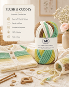 Plush & Cuddly Yarn – Super Soft Knitting  Multi Colour Yarn Ball Suitable for Craft, Babywear, Baby Blankets, 5 Bulky | Nest-N Haven| Shade no- 17