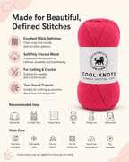 Cool Knots, Polyester Blend Hand Knitting Yarn (100g) - Luxury Yarn for Crochet, Knitting, Amigurumi, Embroidery, Toys, Garments, Flowers and Hobby Projects shade- Watermelon Pink