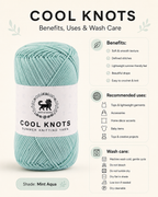 Cool Knots, Polyester Blend Hand Knitting Yarn (100g) - Luxury Yarn for Crochet, Knitting, Amigurumi, Embroidery, Toys, Garments, Flowers and Hobby Projects shade- Ice Blue