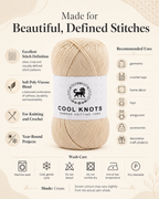 Cool Knots, Polyester Blend Hand Knitting Yarn (100g) - Luxury Yarn for Crochet, Knitting, Amigurumi, Embroidery, Toys, Garments, Flowers and Hobby Projects shade- Beige