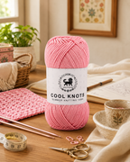 Cool Knots, Polyester Blend Hand Knitting Yarn (100g) - Luxury Yarn for Crochet, Knitting, Amigurumi, Embroidery, Toys, Garments, Flowers and Hobby Projects shade- Baby Pink