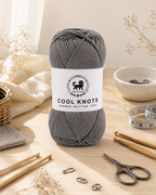 Cool Knots, Polyester Blend Hand Knitting Yarn (100g) - Luxury Yarn for Crochet, Knitting, Amigurumi, Embroidery, Toys, Garments, Flowers and Hobby Projects shade- Dark Grey