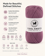 Cool Knots, Polyester Blend Hand Knitting Yarn (100g) - Luxury Yarn for Crochet, Knitting, Amigurumi, Embroidery, Toys, Garments, Flowers and Hobby Projects shade- Dark Lilac