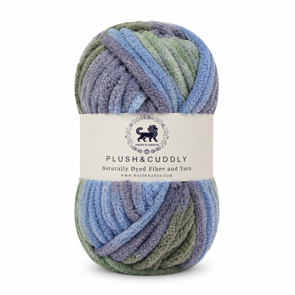 Plush & Cuddly Yarn – Super Soft Knitting  Multi Colour Yarn Ball Suitable for Craft, Babywear, Baby Blankets, 5 Bulky | Nest-N Haven| Shade no- 12