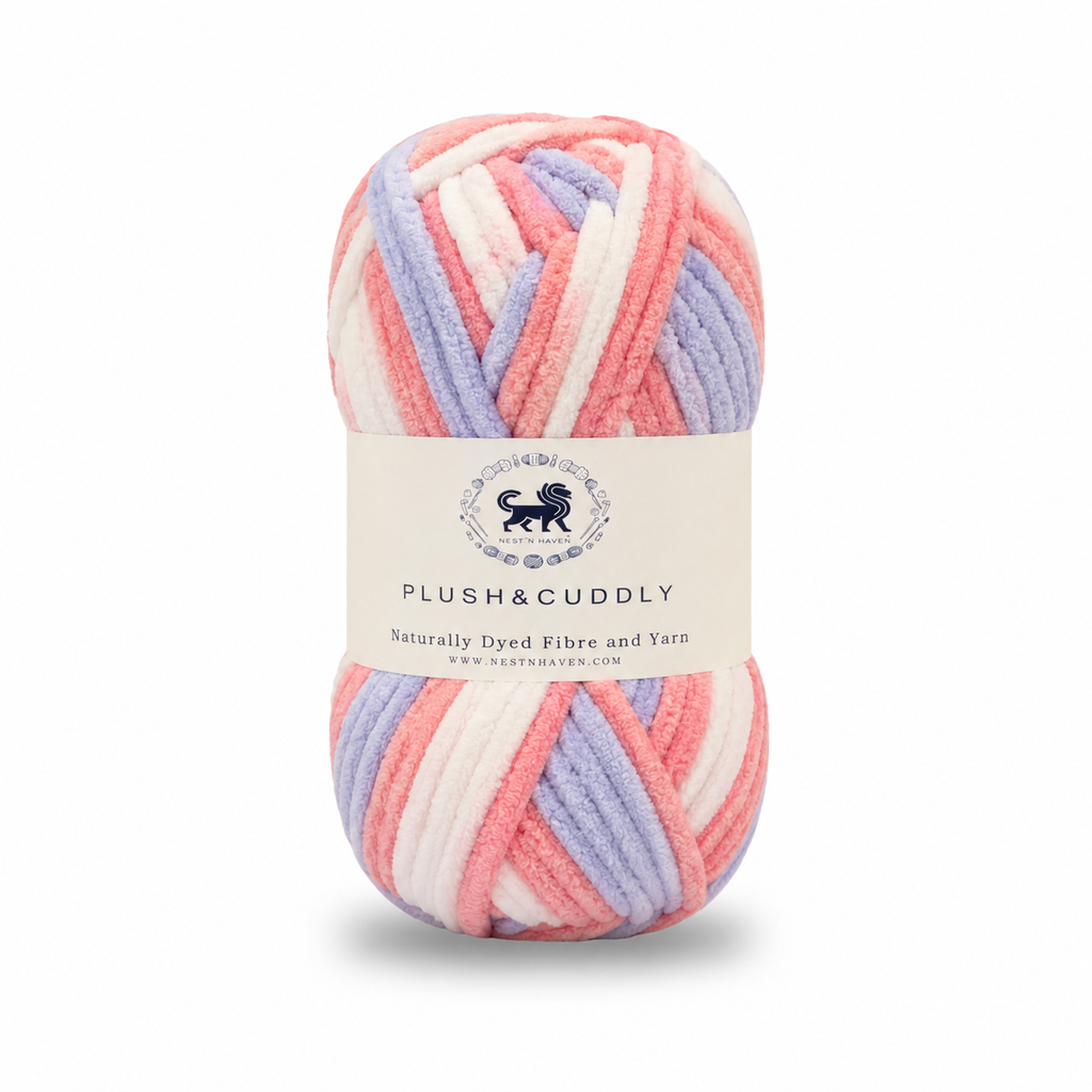 Plush & Cuddly Yarn – Super Soft Knitting  Multi Colour Yarn Ball Suitable for Craft, Babywear, Baby Blankets, 5 Bulky | Nest-N Haven| Shade no- 7