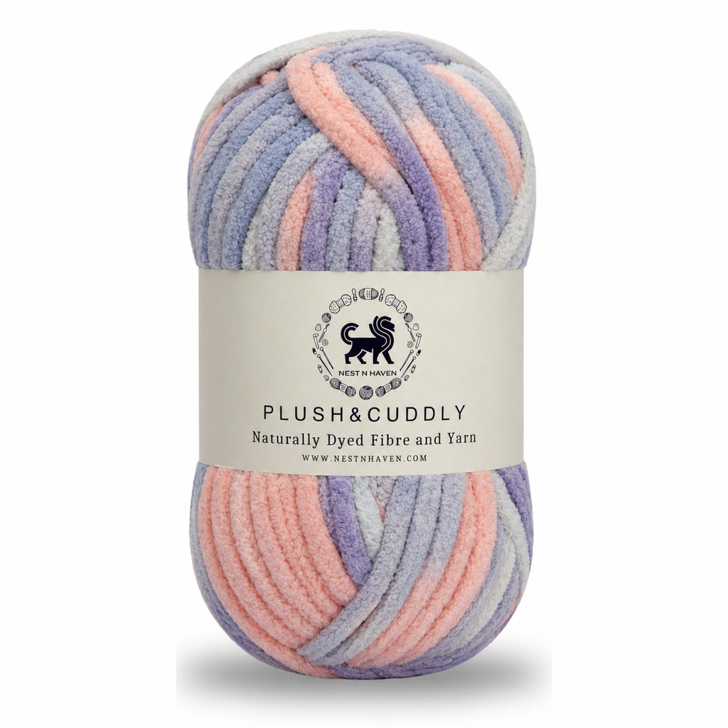 Plush & Cuddly Yarn – Super Soft Knitting  Multi Colour Yarn Ball Suitable for Craft, Babywear, Baby Blankets, 5 Bulky | Nest-N Haven| Shade no- 11