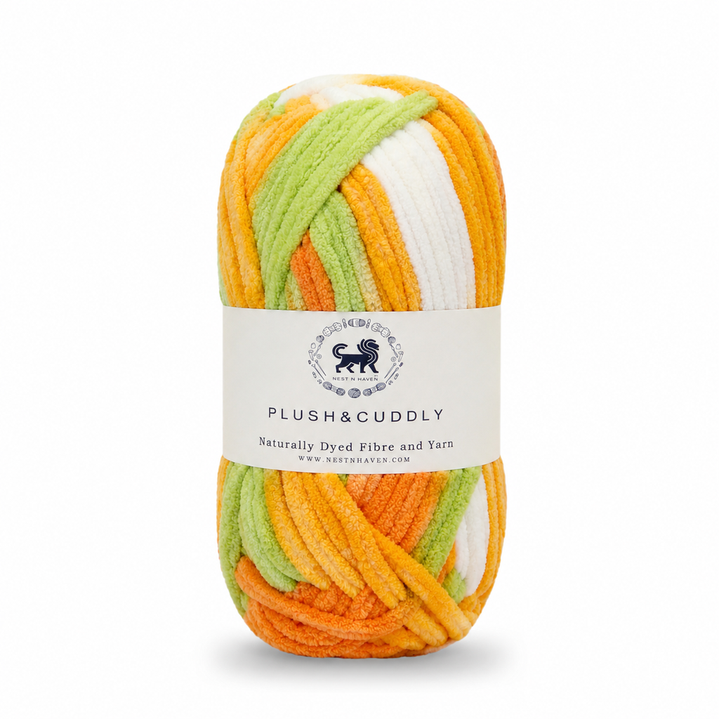 Plush & Cuddly Yarn – Super Soft Knitting  Multi Colour Yarn Ball Suitable for Craft, Babywear, Baby Blankets, 5 Bulky | Nest-N Haven| Shade no- 21
