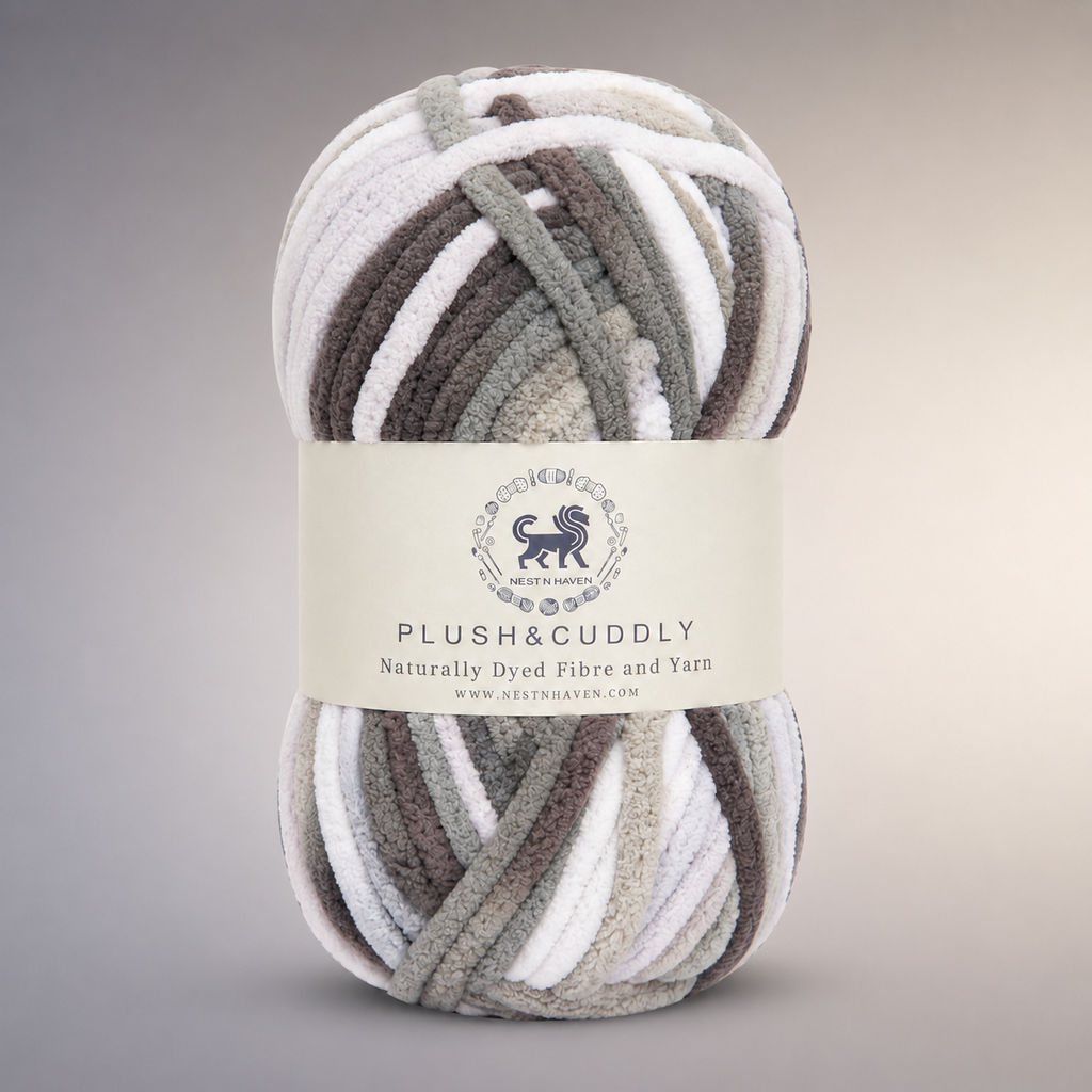 Plush & Cuddly Yarn – Super Soft Knitting  Multi Colour Yarn Ball Suitable for Craft, Babywear, Baby Blankets, 5 Bulky | Nest-N Haven| Shade no- 14