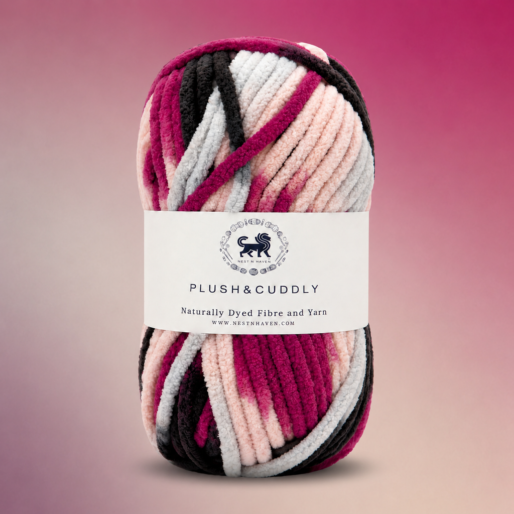 Plush & Cuddly Yarn – Super Soft Knitting  Multi Colour Yarn Ball Suitable for Craft, Babywear, Baby Blankets, 5 Bulky | Nest-N Haven| Shade no- 23