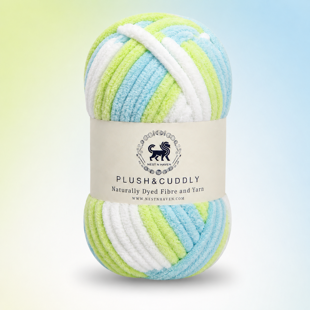 Plush & Cuddly Yarn – Super Soft Knitting  Multi Colour Yarn Ball Suitable for Craft, Babywear, Baby Blankets, 5 Bulky | Nest-N Haven| Shade no- 1